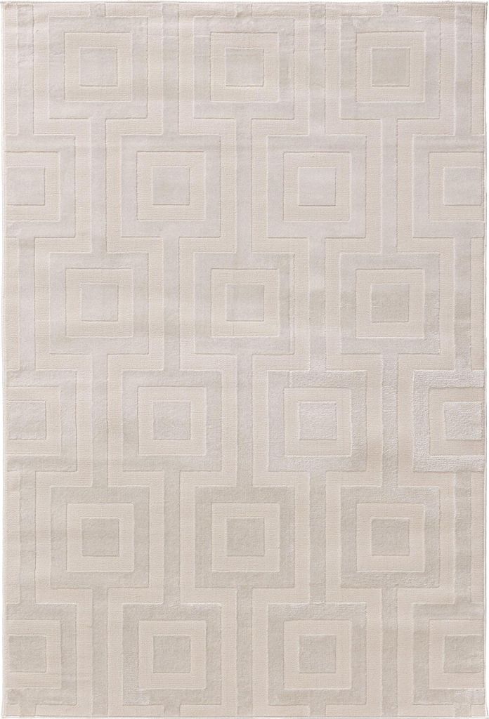 benuta Teppich Wohnzimmer Claire Creme 120x170 cm Wohnzimmerteppich Rechteckig Muster Modern Kurzflor Skandinavisch