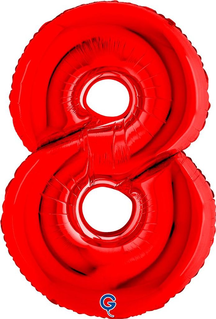 Riesenzahl Folienballon 40"/102cm | Rot Zahl: 8 Produktbild 