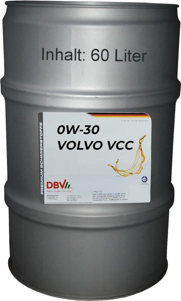 DBV 0W-30 VOLVO VCC A5/B5 60-Liter-Fass