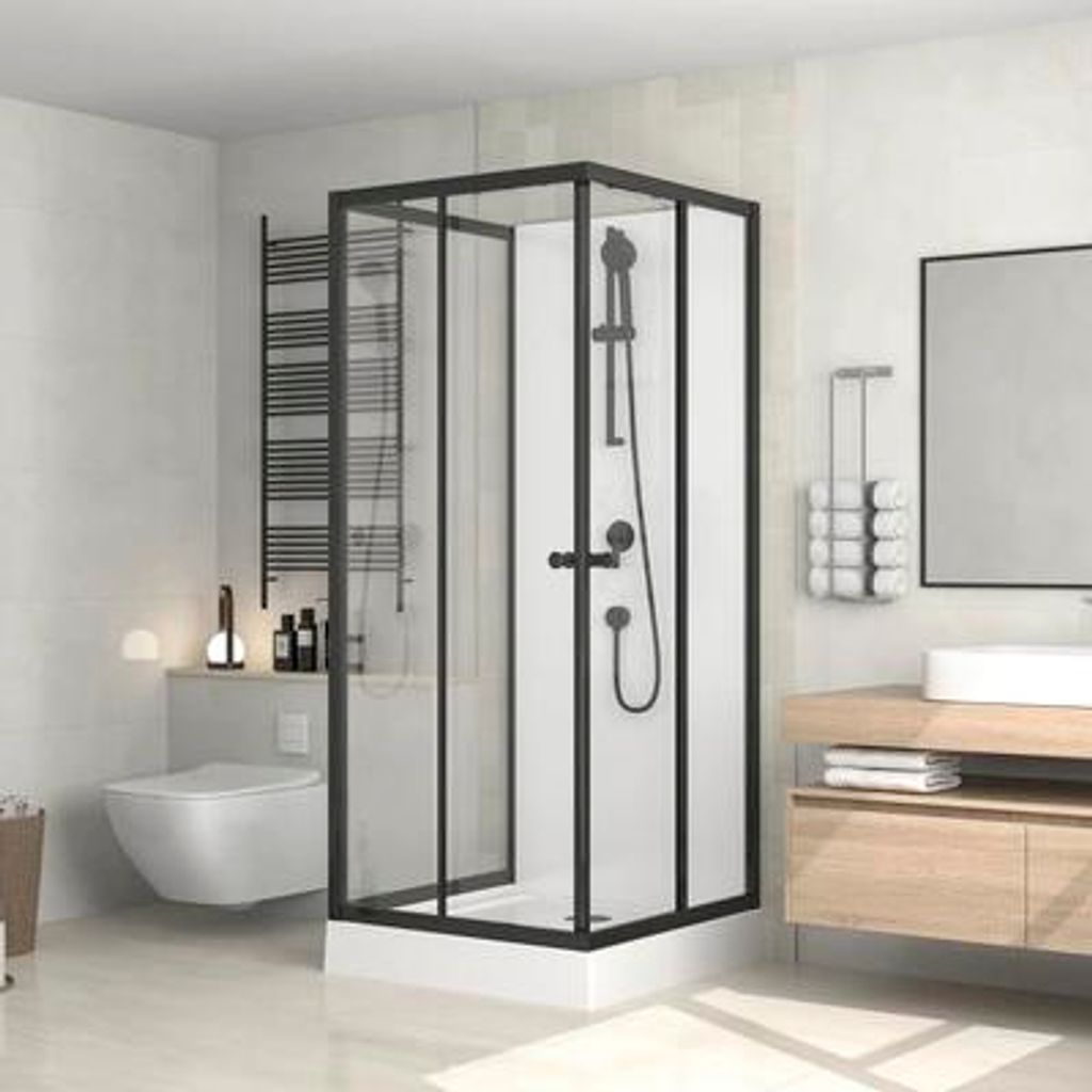 form&style Komplettdusche BORA BORA 90 x 90 x 195 cm schwarz
