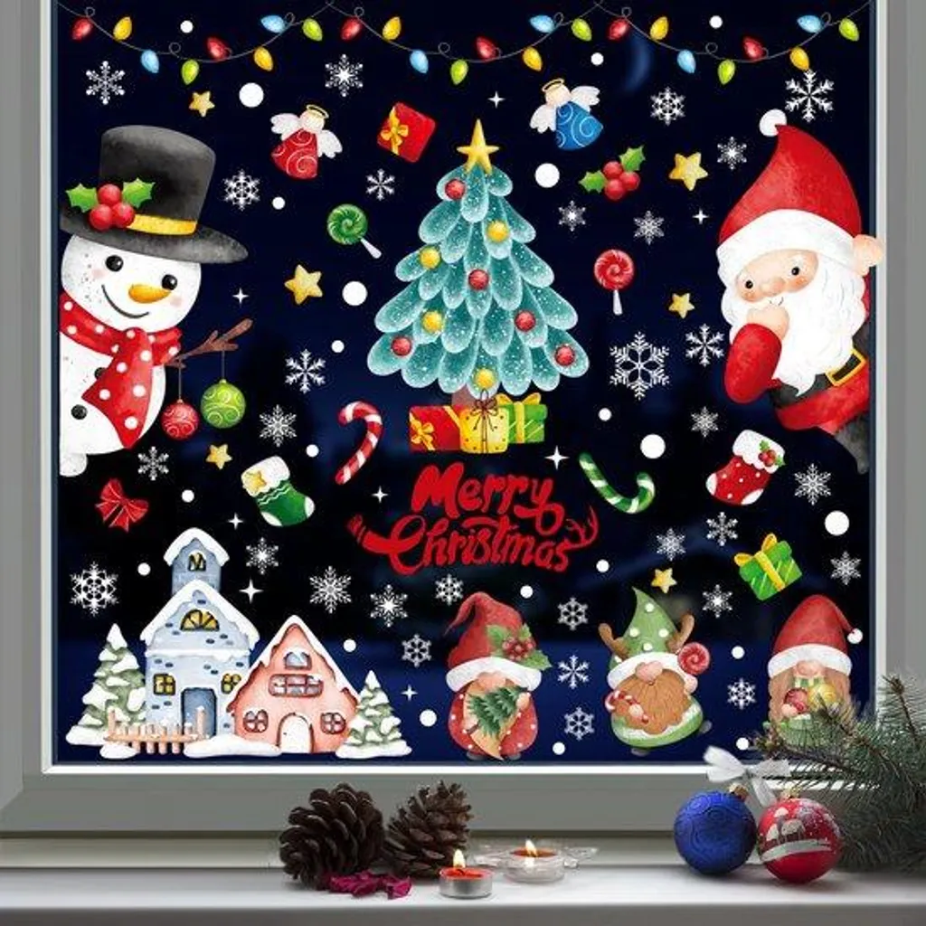 Stickers de fenêtre flocons de neige pour une déco hivernale en PVC