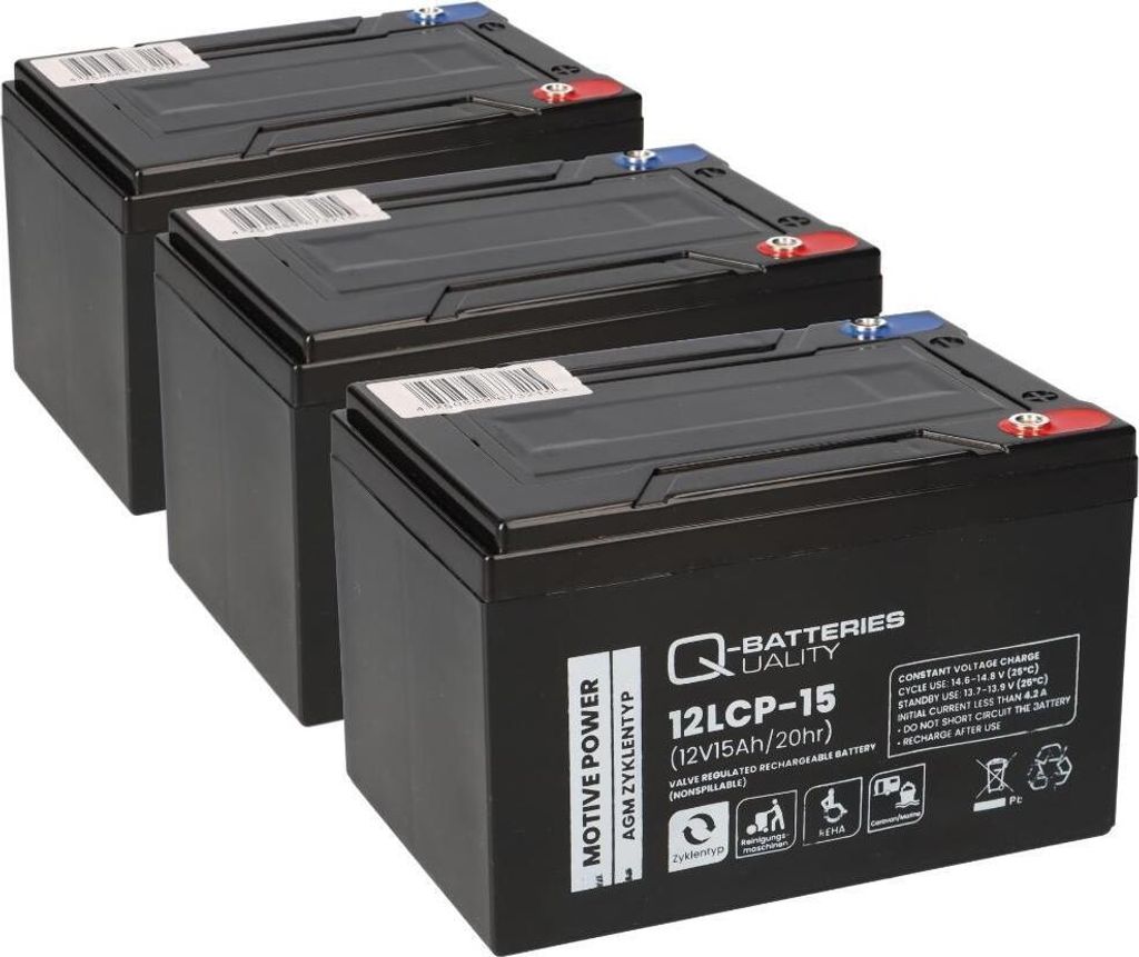 Akku kompatibel 36V 15Ah (3x12V 15Ah) E-Scooter E-Roller Produktbild 