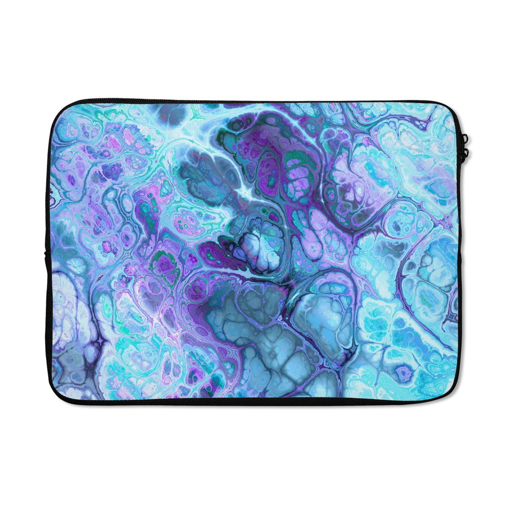 MuchoWow Laptop Hülle 14 ZollKunst - Golf - Blau - Psychedelisch Laptoptasche - Laptoptasche - Stoßsicher - Schutzhaube