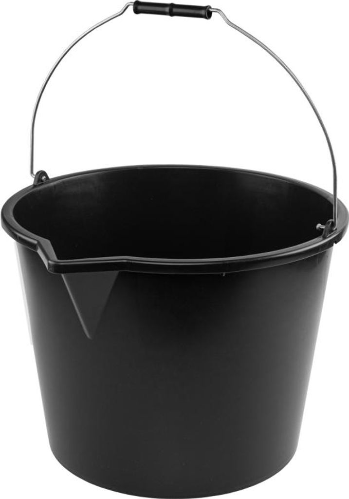 Bradas Baueimer mit Ausgießer 12 Liter PP schwarz