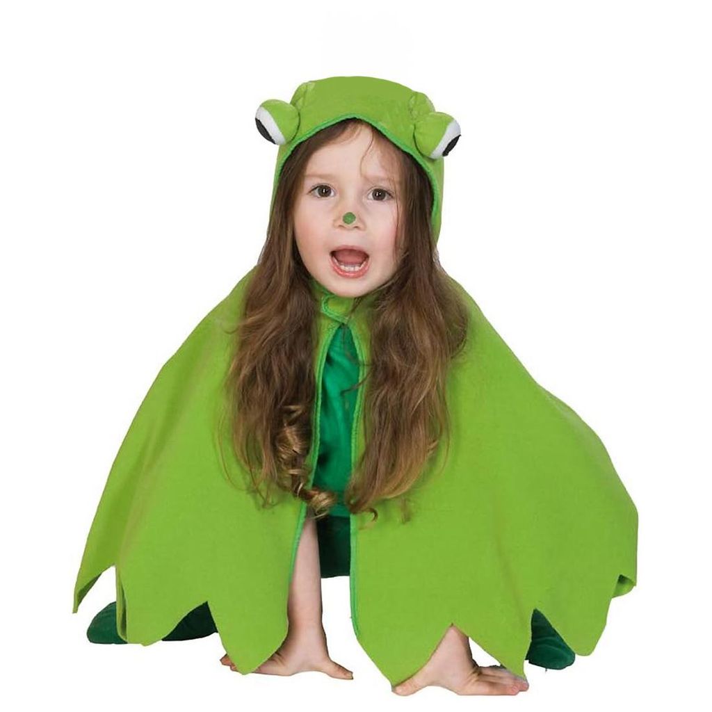 Kinder Frosch Kostüm (Poncho mit Kapuze) Größe: 116 (ca. Produktbild 
