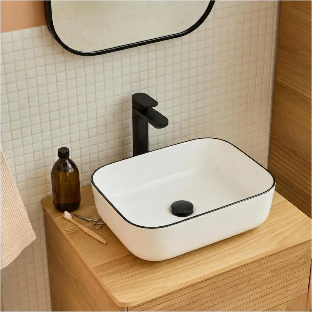 Lavabo Bagno Appoggio 48x37 ALIX Vetroceramica Antimacchia Offerta