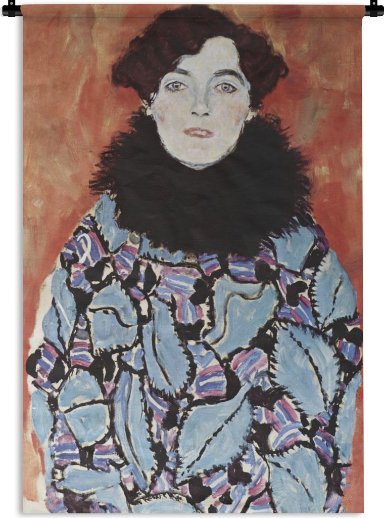 MuchoWow Wandteppich Wandbehang Bildnis der Johanna Staude - Gustav Klimt 60x90 cm Tapisserie Dekoration Wandtuch - Foto-Teppich - Abwaschbar