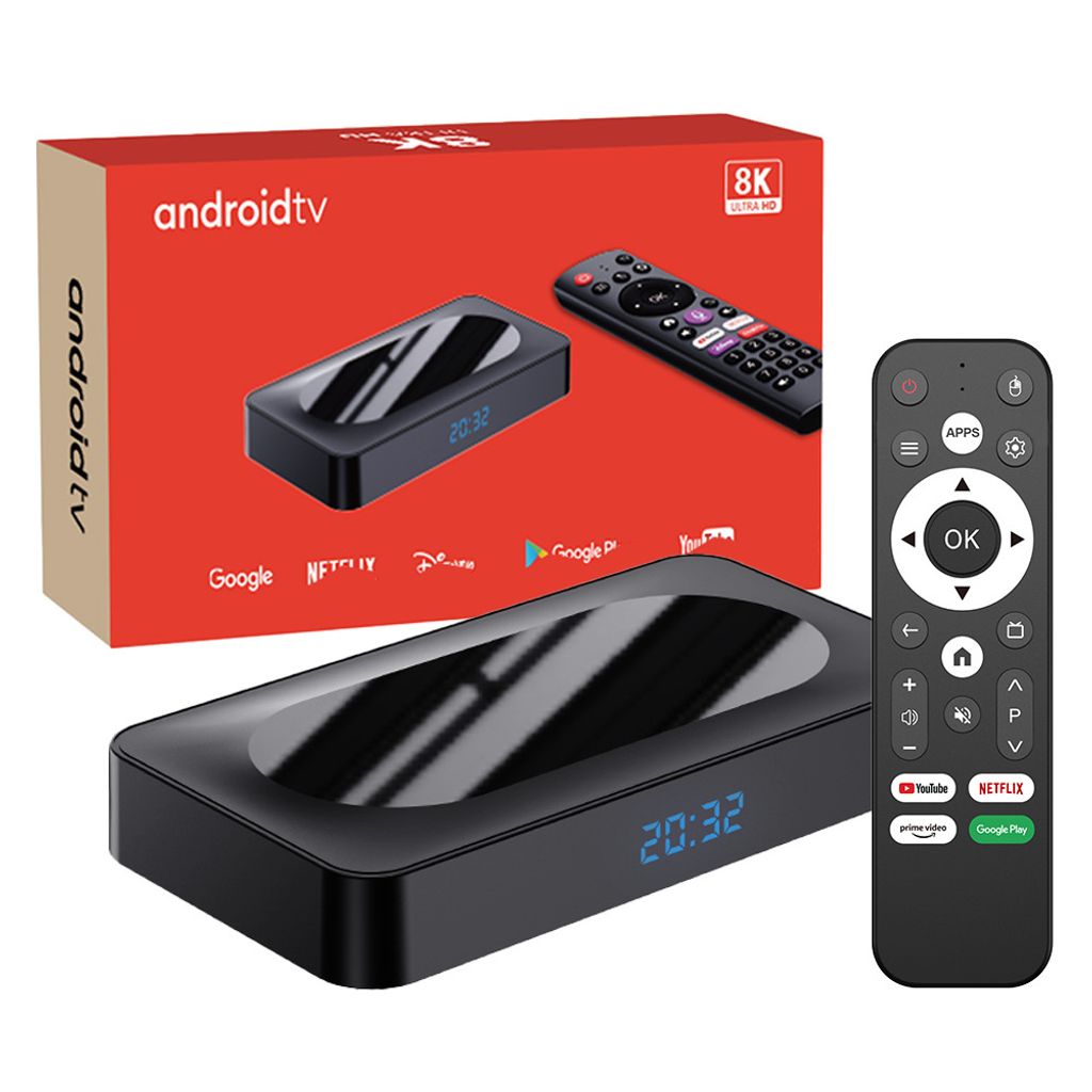 ZELURXX Smart TV Box 64bit Quad-Core Android Box 2GB + 32GB Speicher UHD Media Player mit Fernbedienung
