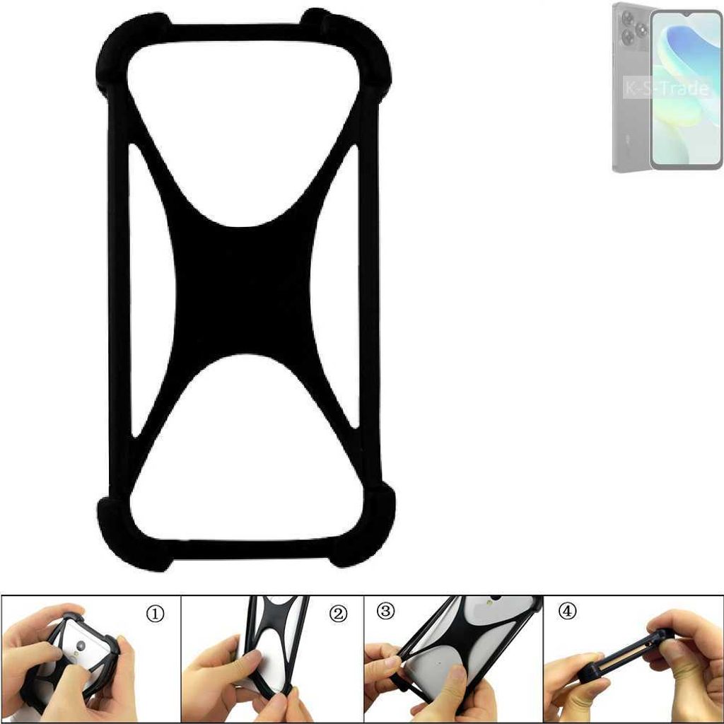 K-S-Trade Handy-Hülle Schutz-Hülle kompatibel mit UMIDIGI G5C Silikon Bumper TPU Softcase Smartphone Stoßschutz, schwarz