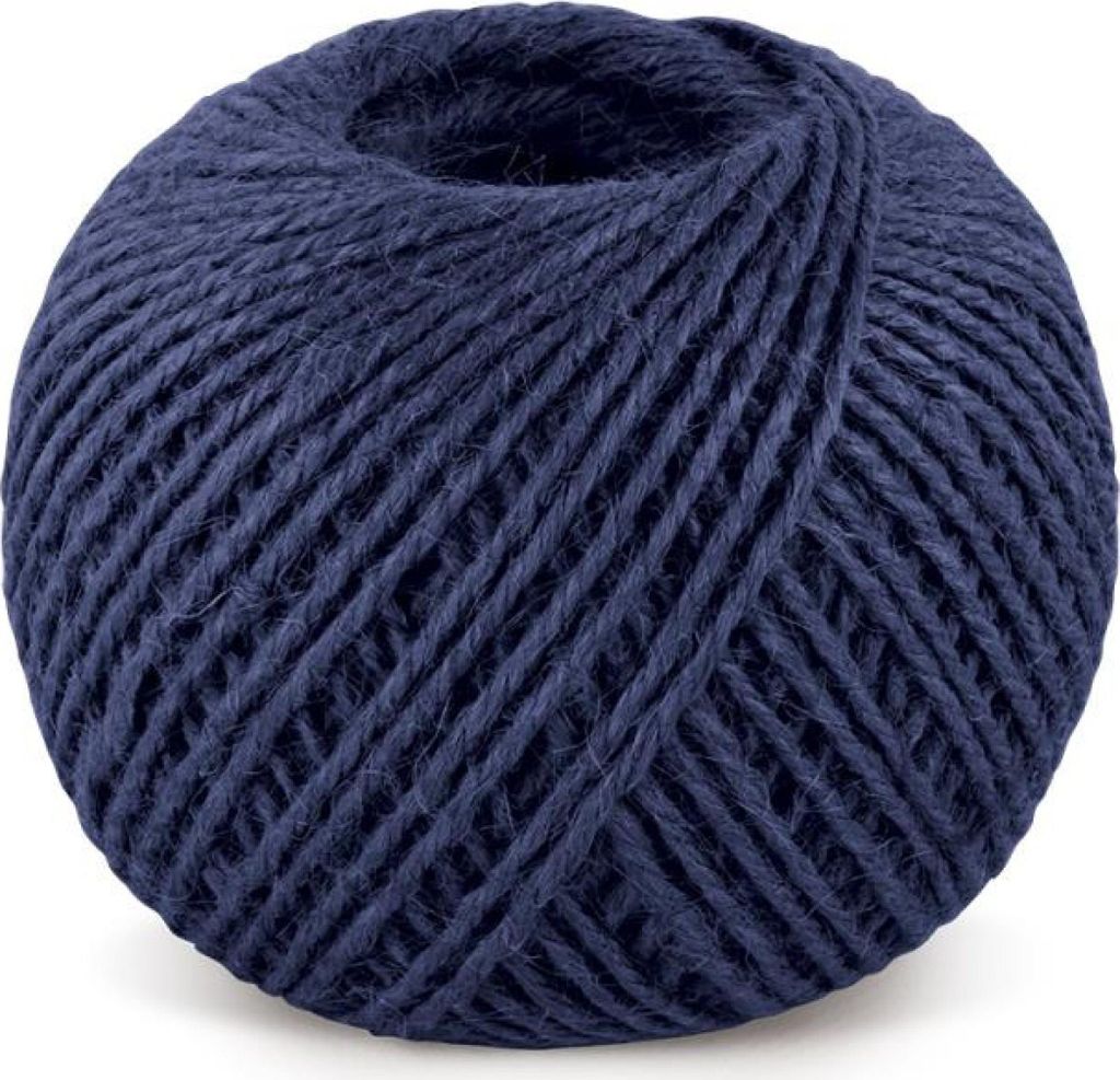 Juteschnur - Knäuel 200g , ca. 130 m , Durchmesser 1,75 mm - Blau