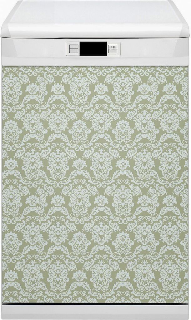 Magnete Küche Magnetmatte Magnet für Spülmaschine Abwaschbar Dekor 45x80 cm - Grüne Verzierungen