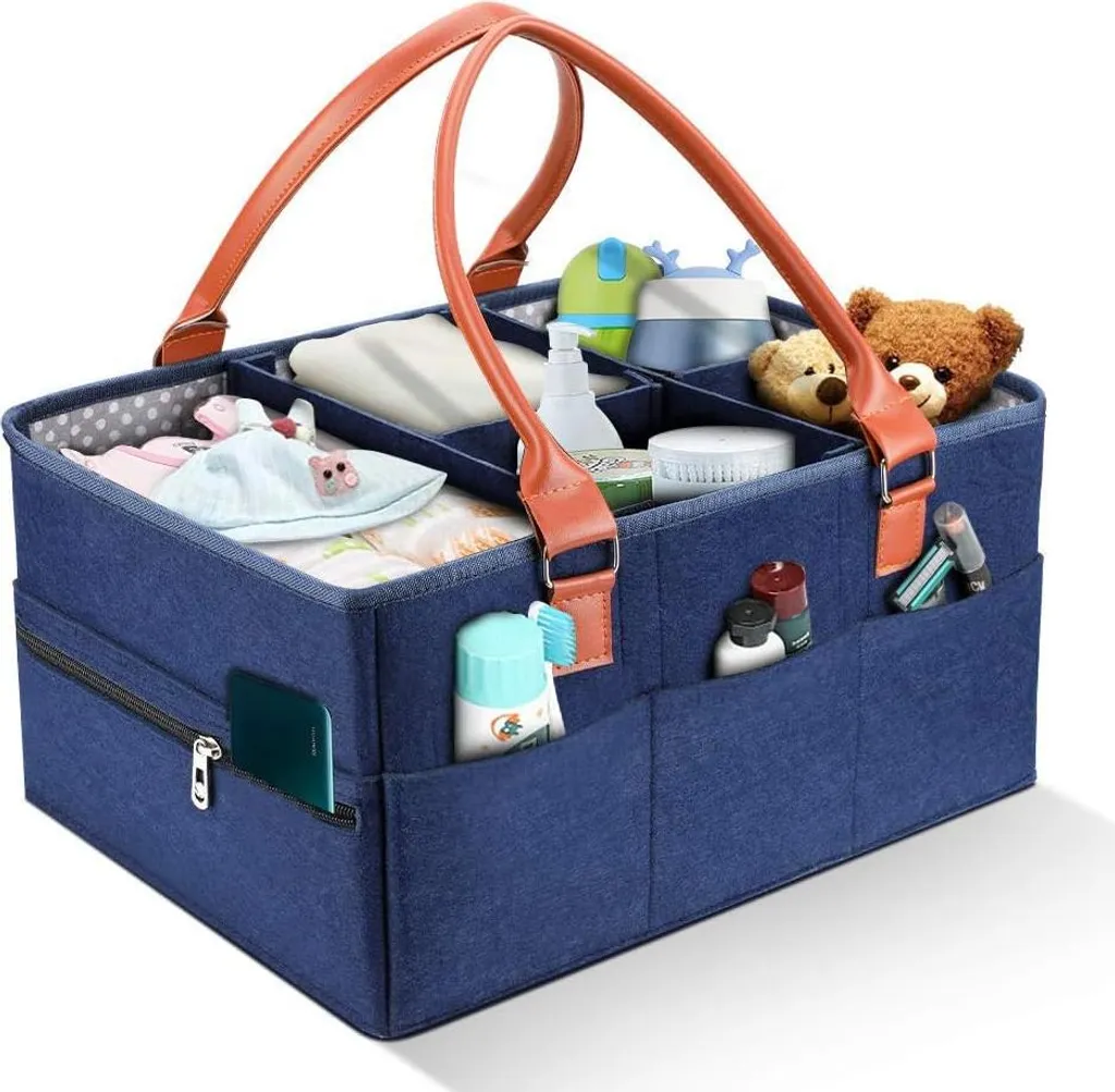 Panier à couches pliable grande capacité - Organiseur nomade en feutre