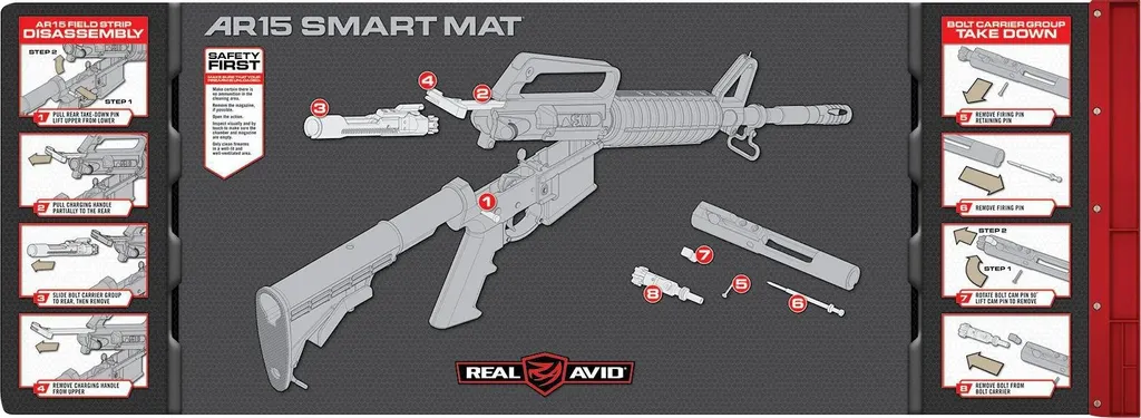 Smart Mat Real Avid AR-15 : Tapis Antidérapant avec Plateau de Pièces