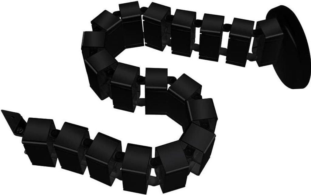 FLEXISPOT Kabelkanal Kabelschlauch 128 cm für Flexibles Kabelmanagement an Computer und Arbeitsplatz (Schwarz)