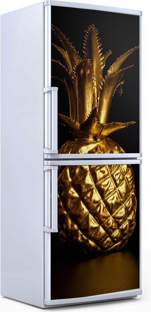 Kühlschrankdekoration 60x180 cm Aufkleber auf dem Kühlschrank - Goldenes Gemüse Früchte