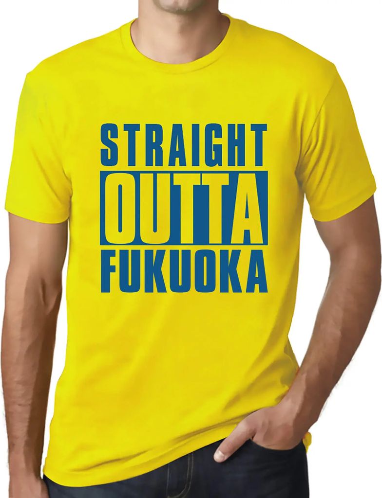 Herren Grafik T-Shirt Direkt aus Fukuoka – Straight Outta Fukuoka – Öko-Verantwortlich Vintage Jahrgang Kurzarm Lustige Druck Geburtstag Gesch...