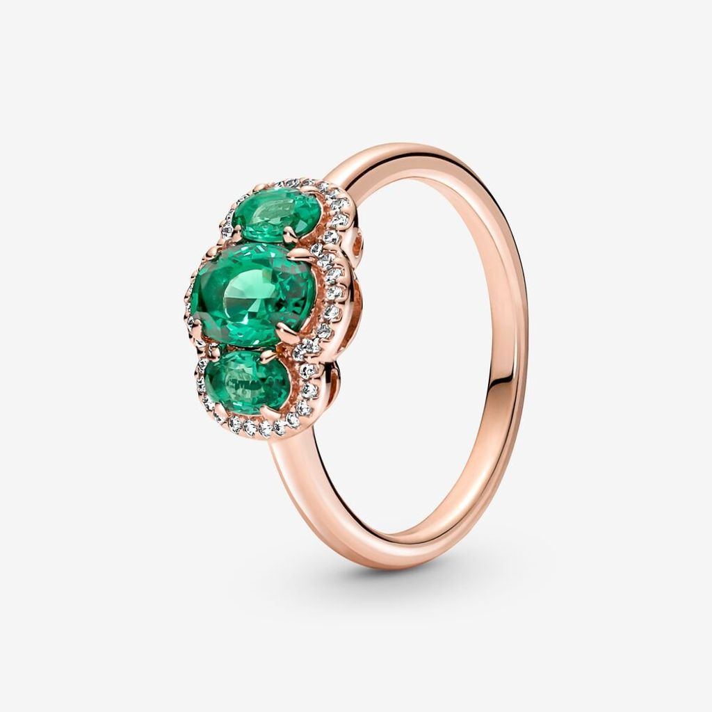 PANDORA Damenring Three Stone Vintage, ROSE