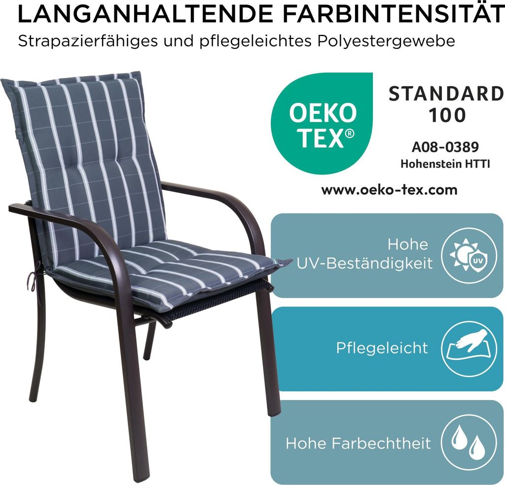 Gardisun Gartenstuhlauflage Gartenstuhlauflagen Polyester 6cm Dick