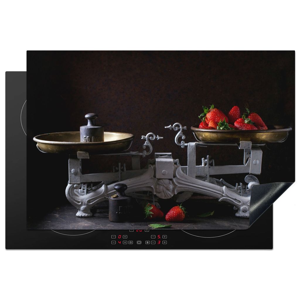 KitchenYeah Herdabdeckplatte Küchenutensilien - Obst - Kochen , 78x52cm, Küche Deko, Glaskeramikkochfeld Herdabdeckung, Abdeckplatte fùr Kochfeld