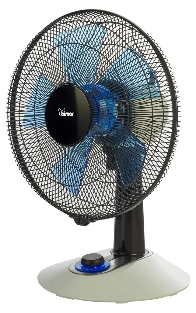 Petit Ventilateur de bureau Bimar 30cm Silencieux 3 vitesses Noir-Bleu