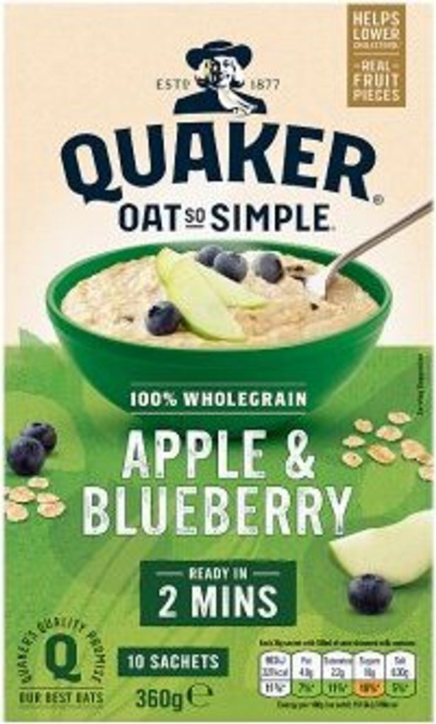 Quaker Oat So Simple  - Apple & Blueberry - 10 x 36g Produktbild 