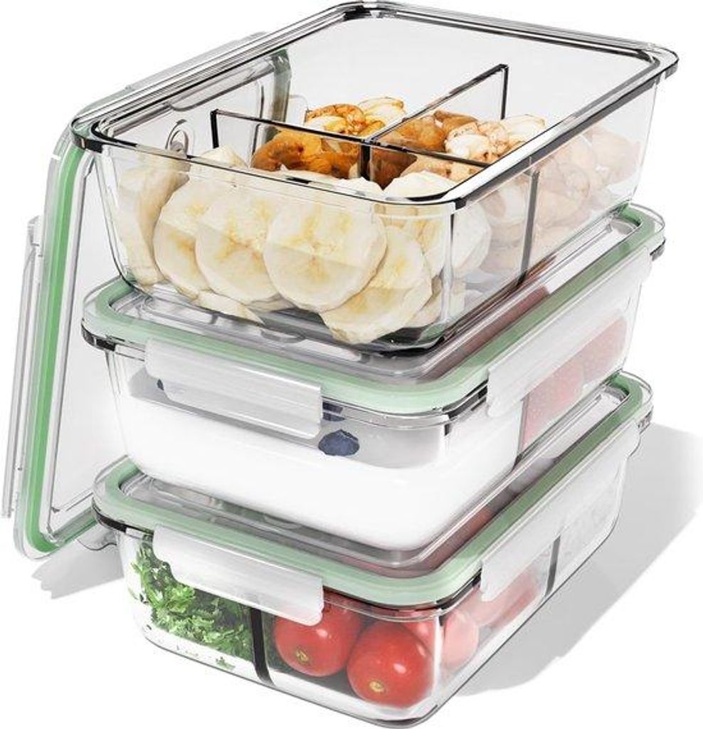 Essenbox Glas 3-fach 1000ml hitzebeständig