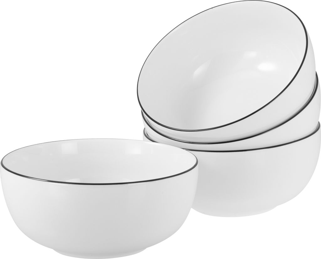 CreaTable, 22557, Allround Black Line, Buddha Bowl 4-tlg, Porzellan