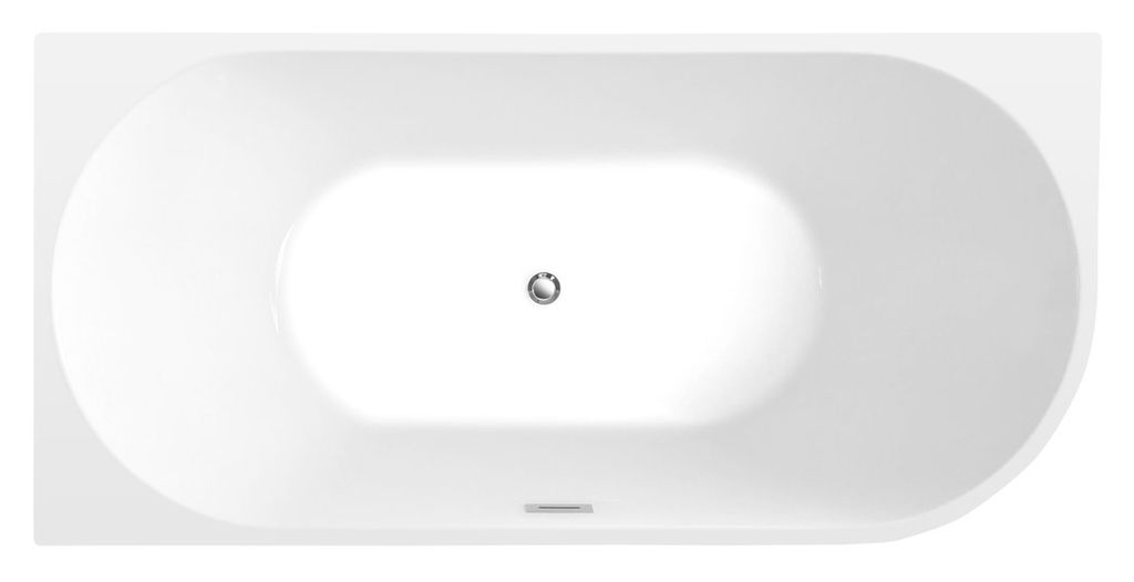 Freistehende Eckbadewanne Badewanne Wanne 170 x 80 x 46 cm Acryl weiß links