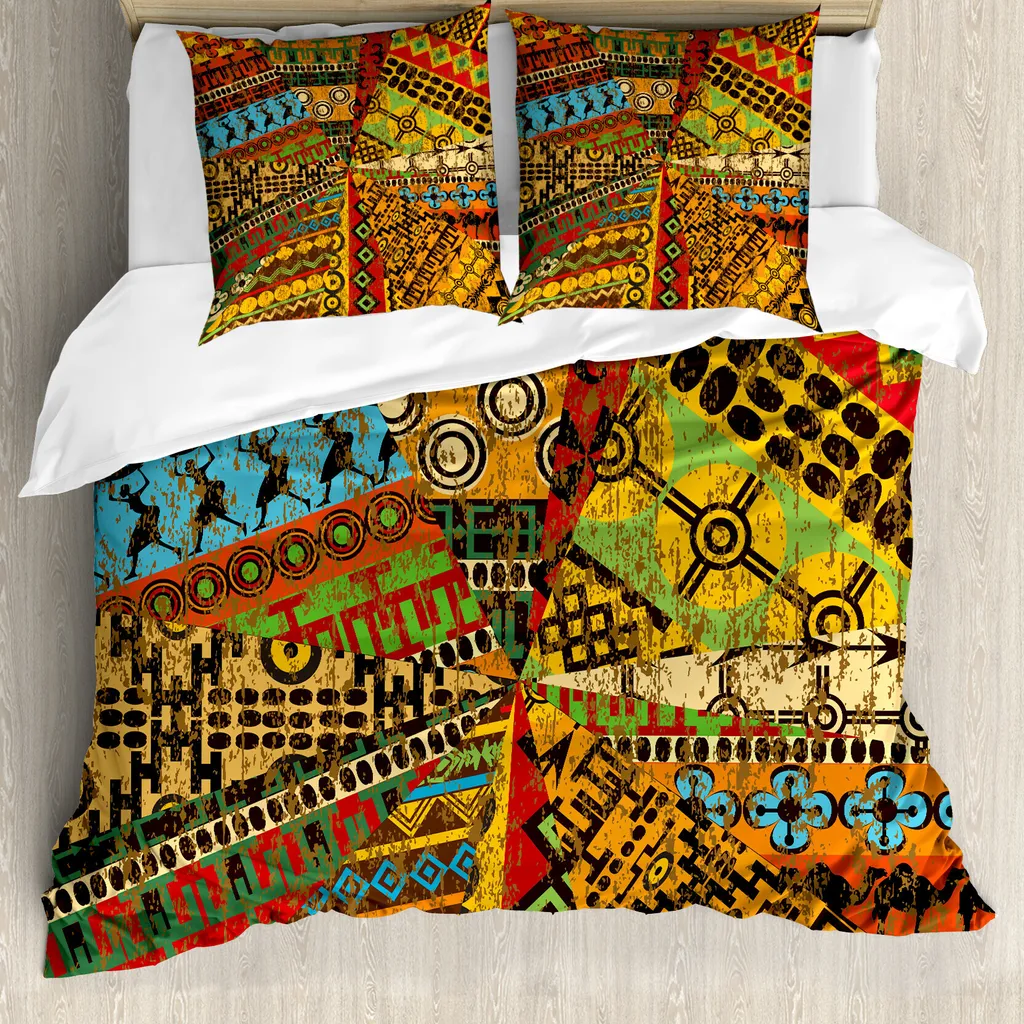 Copripiumino Africano Grunge ABAKUHAUS 200x200 cm - Set Letto Etnico