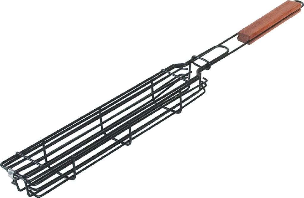 Kabob Grillkorb Holzgriff Edelstahl Tragbar Antihaftbeschichtet Gemüse Garnelen Fleisch Hot Dog Barbecue Grillnetz BBQ Werkzeuge