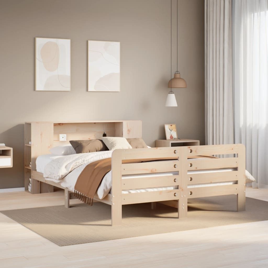 "2026 Promotion" Massivholzbett Schlafzimmer - ohne Matratze - 135x190 cm - Kiefernholz - Polsterbett CC16808