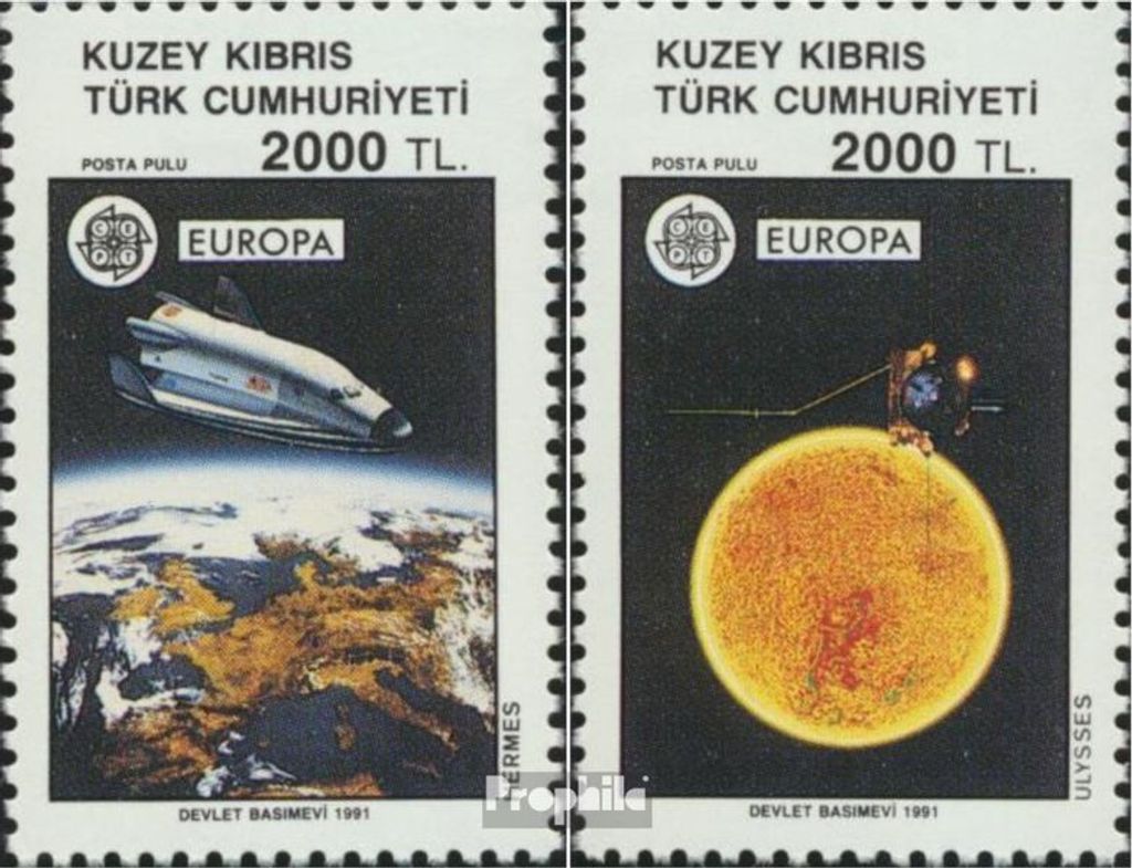 Briefmarken Türkisch-Zypern 1991 Mi 303-304 (kompl.Ausg.) postfrisch Raumfahrt