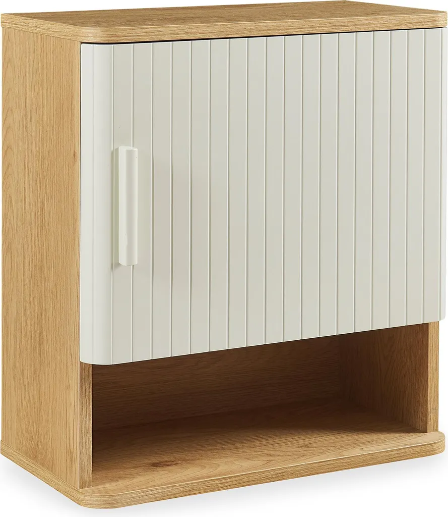 Armoire murale pour petits espaces 50cm chêne sable : rangement fermé - 4