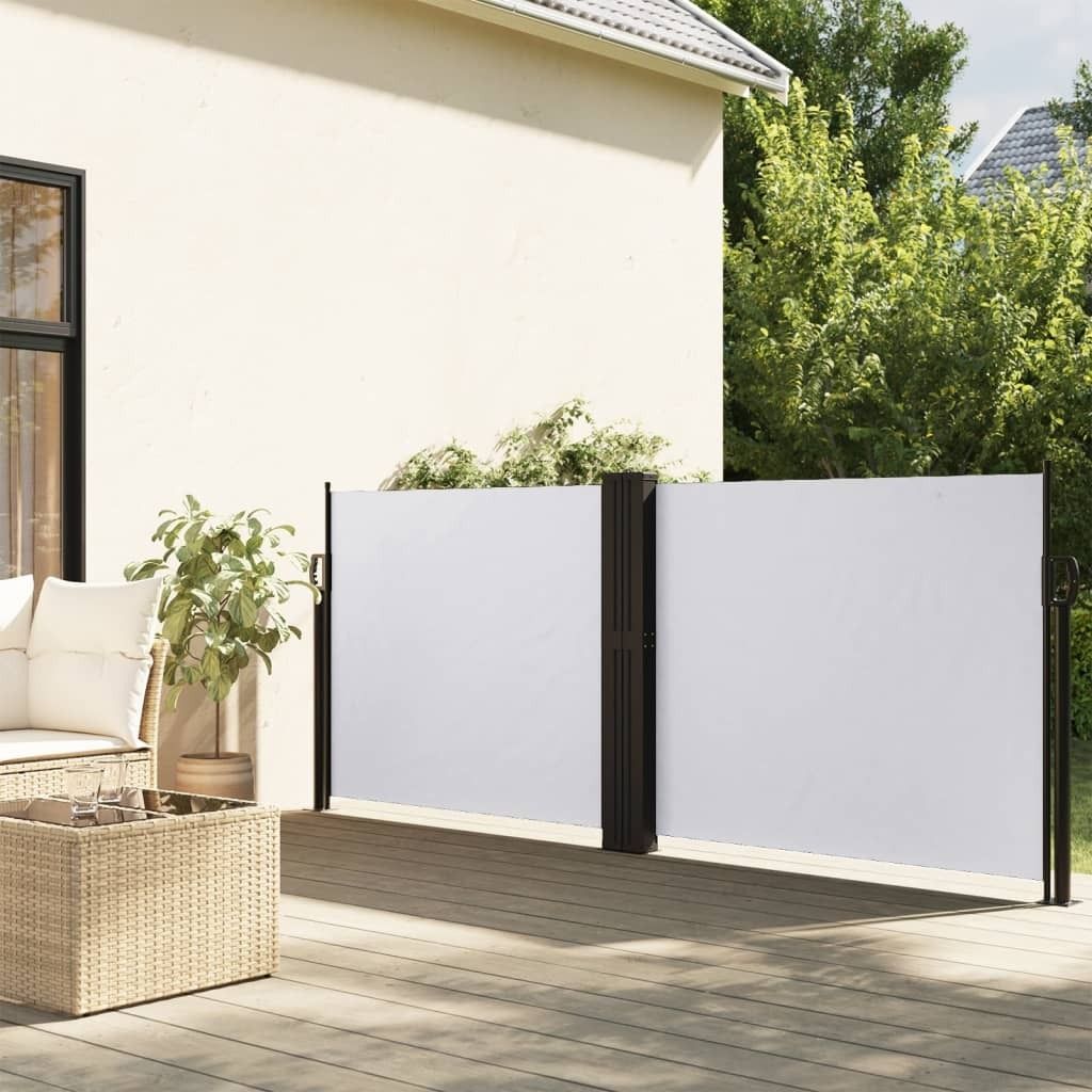 Maison Exclusive - Seitenmarkise Ausziehbar Weiß 140x600 cm