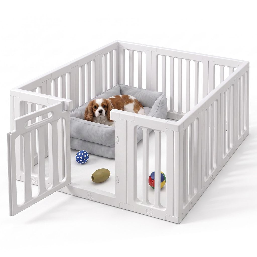 Enclos pour chiots, composé de 14 panneaux et d'une porte Image du produit 