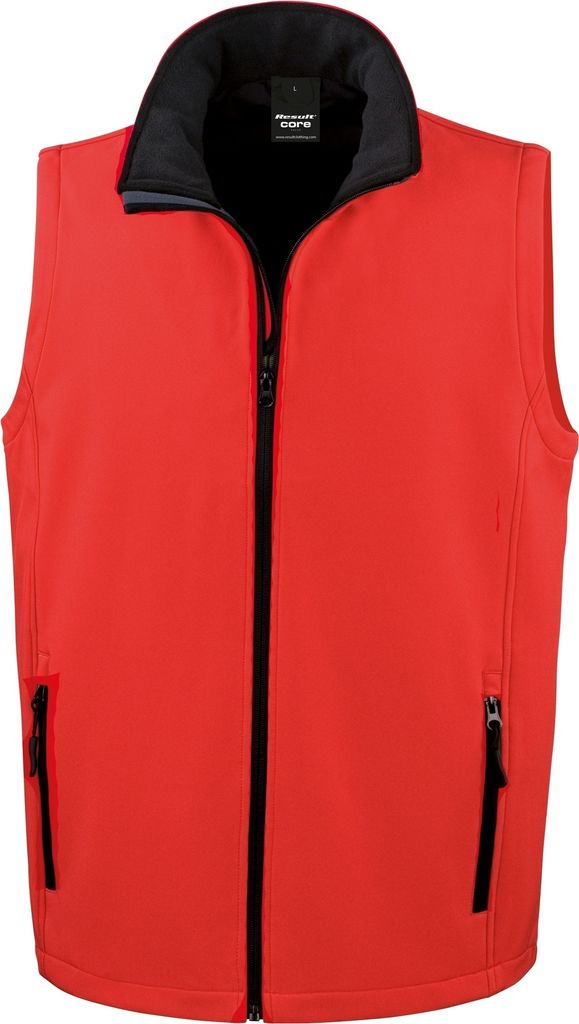 Result Core Herren Softshell Bodywarmer / Gilet RW3699 (4XL) (Rot/Schwarz)