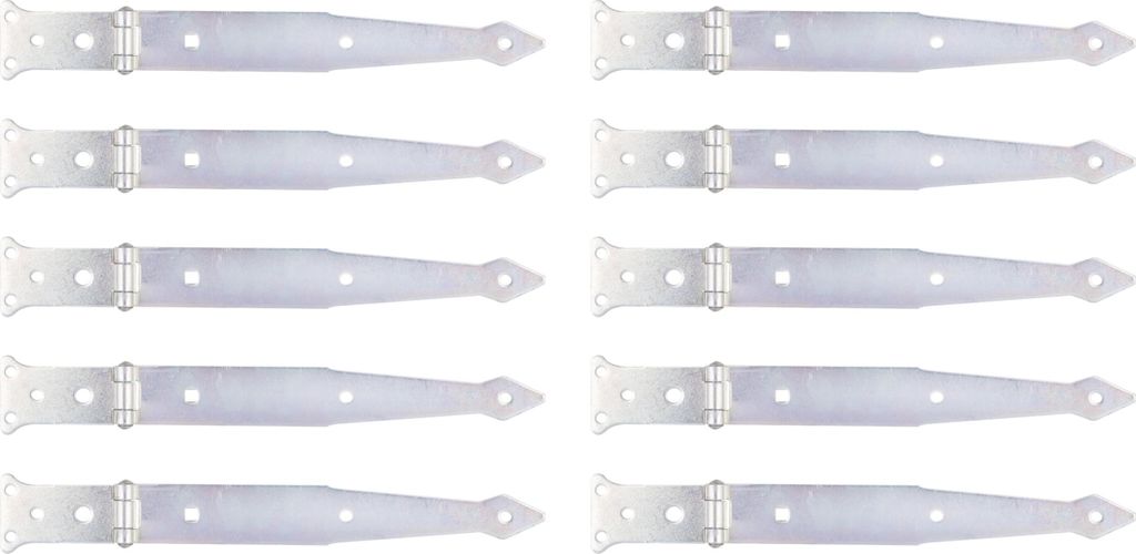 Alberts 845537 Werfgehänge, mit vernietetem Stift, galvanisch verzinkt, dickschichtpassiviert, Band 252 x 35 mm, Scharnier 77 x 48 mm, 10er Set