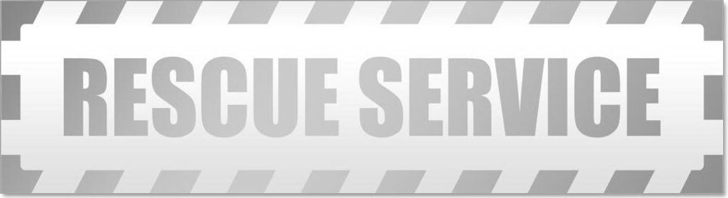 Kiwistar Rescue Service gestreift Magnetschild Schild magnetisch - 30cm Silber - Magnetfolie für Auto PKW Kfz