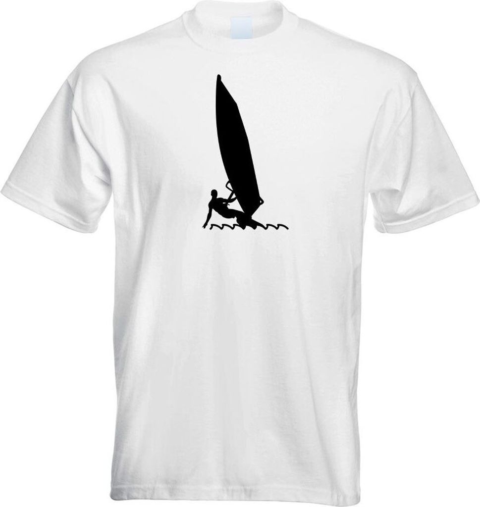 Kiwistar - T-Shirt - Weiss - Windsurfen Segel Sportler Motiv Bedruckt Funshirt Design Print - mit Motiv Bedruckt - Funshirt Design - Sport - Freize...