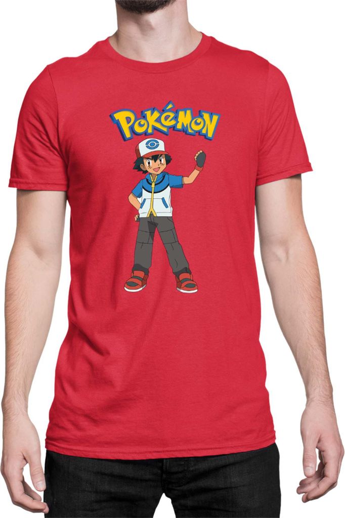 Herren T-Shirt Japan Manga Anime Comics Pokemon 015, Man L / Rot
