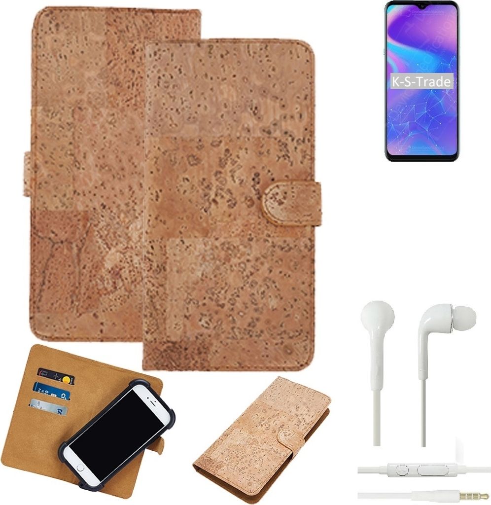 K-S-Trade Hülle kompatibel mit HiSense Infinity H30 + in ear Kopfhörer Kork Handyhülle Cover Schutzhülle TPU Case Bumper in Hellbraun, (1x)