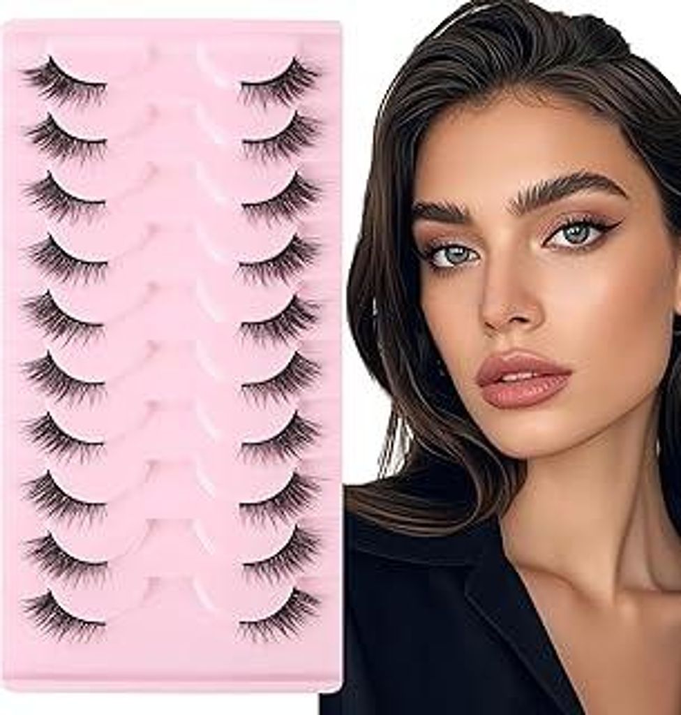 AUYAO 3D Volume Band Falsche Wimpern Wimpernverlängerung Set DIY Cluster Lashes Natürliche Wispy Lashes Cat Eye Natürlicher Look Wiederverwendba...