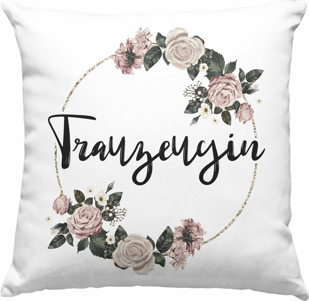 Trendation - Beste Trauzeugin Deko-Kissen mit Füllung 40x40 Geschenk Frau Danke Geschenke Trauzeugin Dankeschön (Grau)