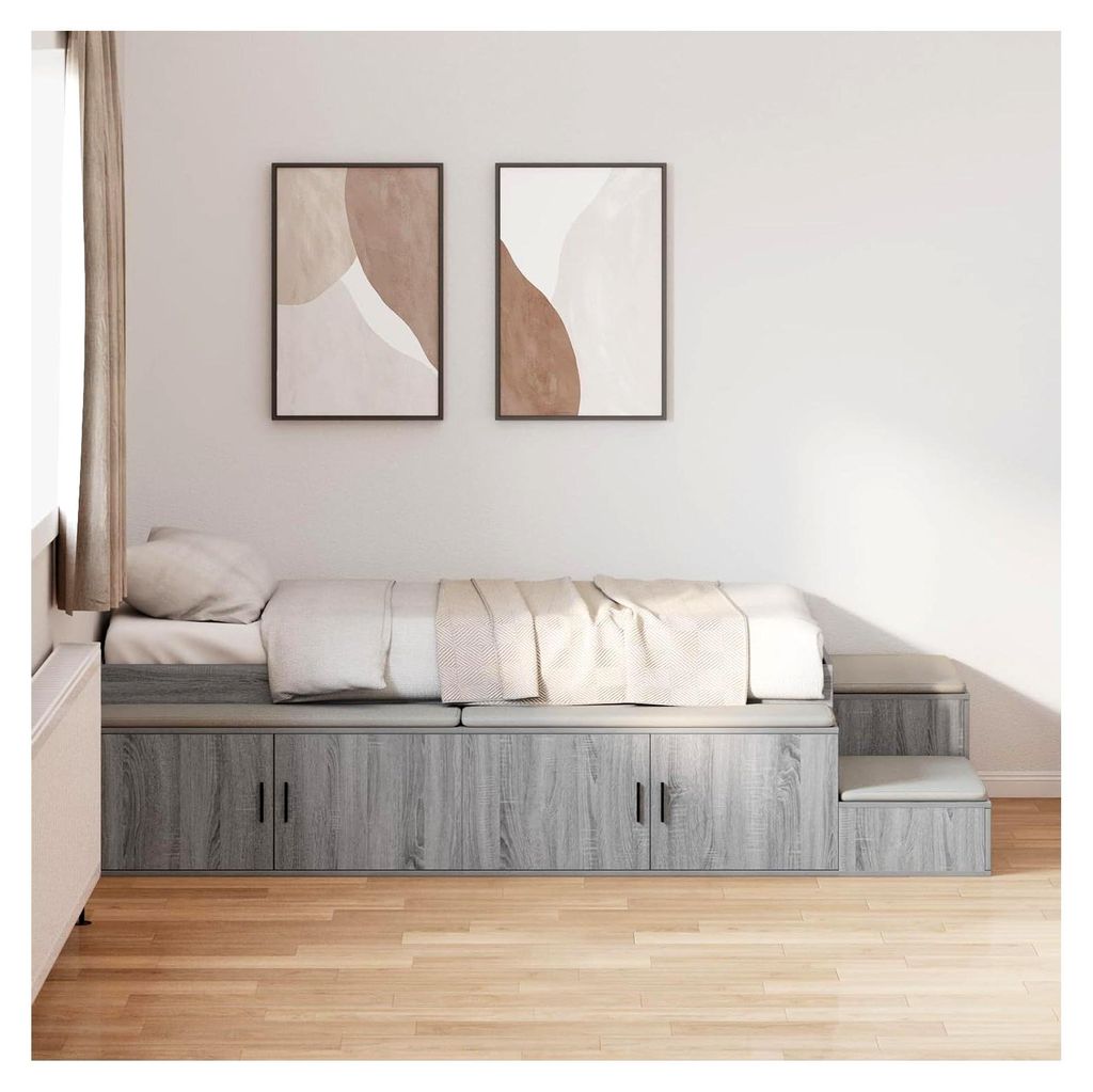 Stauraum Bettgestell Grau Sonoma 75x190 cm