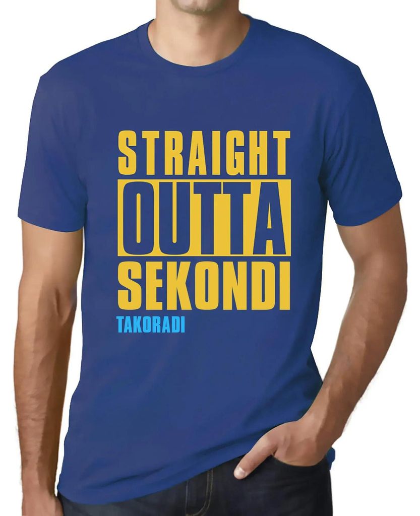 Herren Grafik T-Shirt Straight Outta Sekondi Takoradi Öko-Verantwortlich Vintage Jahrgang Kurzarm Lustige Druck Geburtstag Geschenk Mann