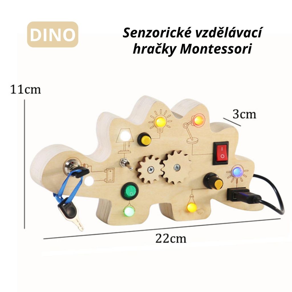 Montessori smyslová dřevěná hračka – Busy Board pro děti od Obrázek produktu 