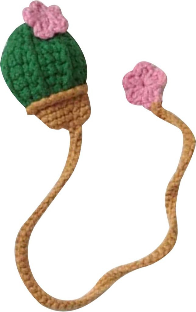 Gehäkeltes Kaktus-Lesezeichen, handgehäkeltes Strick-Lesezeichen, Bürodekoration, leuchtende Farben, Party-Gastgeschenke