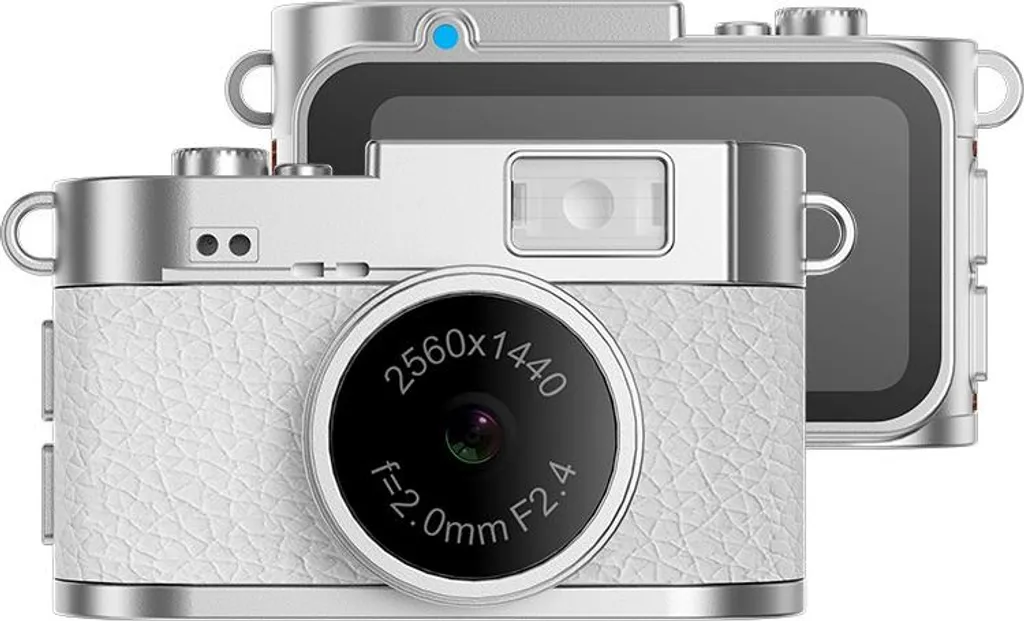INF Fotocamera Mini Retrò HD 1080P: Micro Videocamera Bianca Portatile