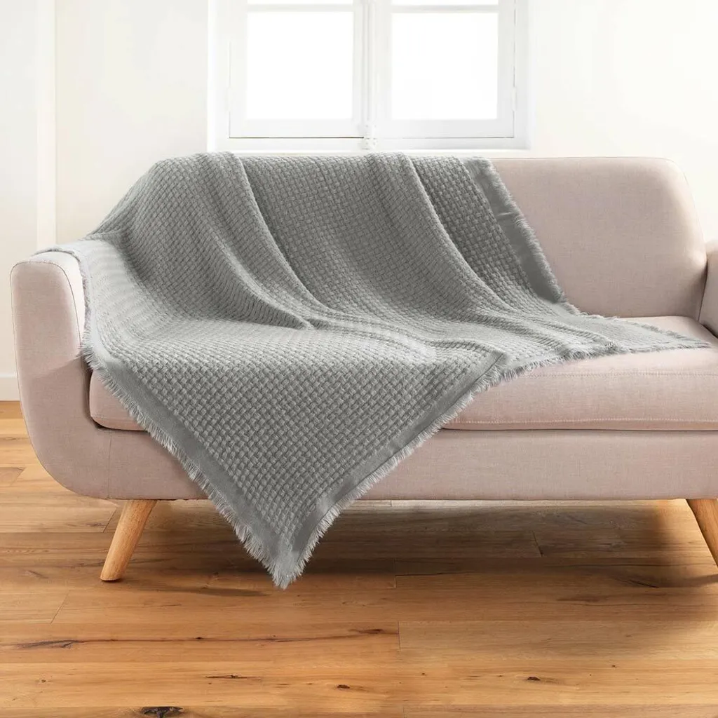 Couverture Imani moelleuse grise 125x150 cm - Texture douce haute qualité