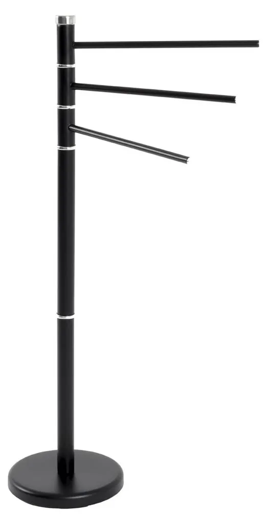 Porte-serviettes sans perçage noir en métal - Gain de place salle de bain